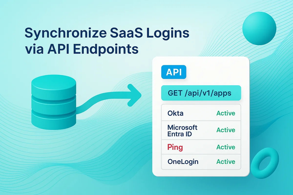 SSO log analysis visual highlighting API integration for usage mapping across various identity provider platforms.
