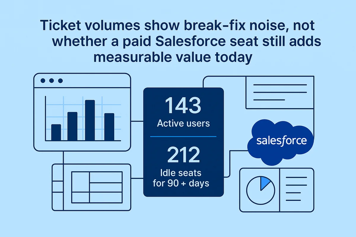 Visual representation of software license usage insights highlighting inefficiencies and hidden waste in active SaaS records.