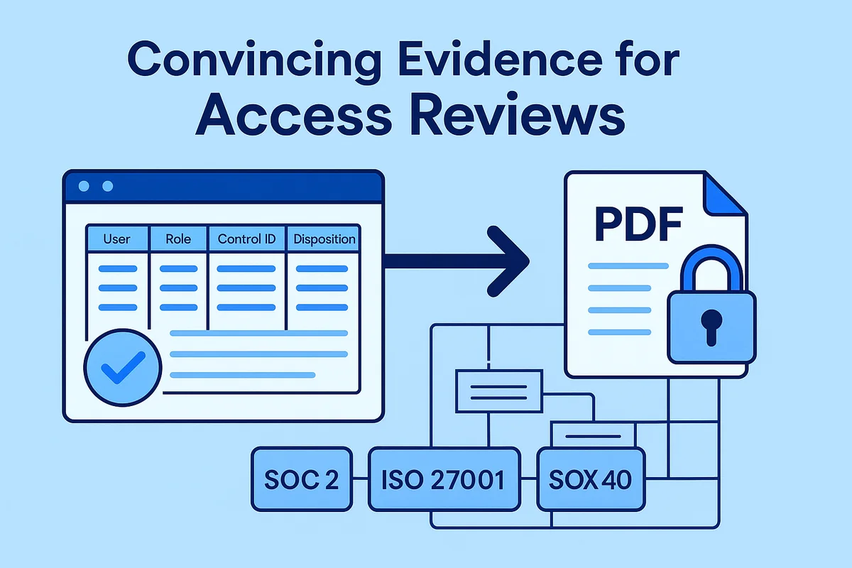 Clear documentation and organized evidence streamline access reviews for auditors and executives during compliance meetings.