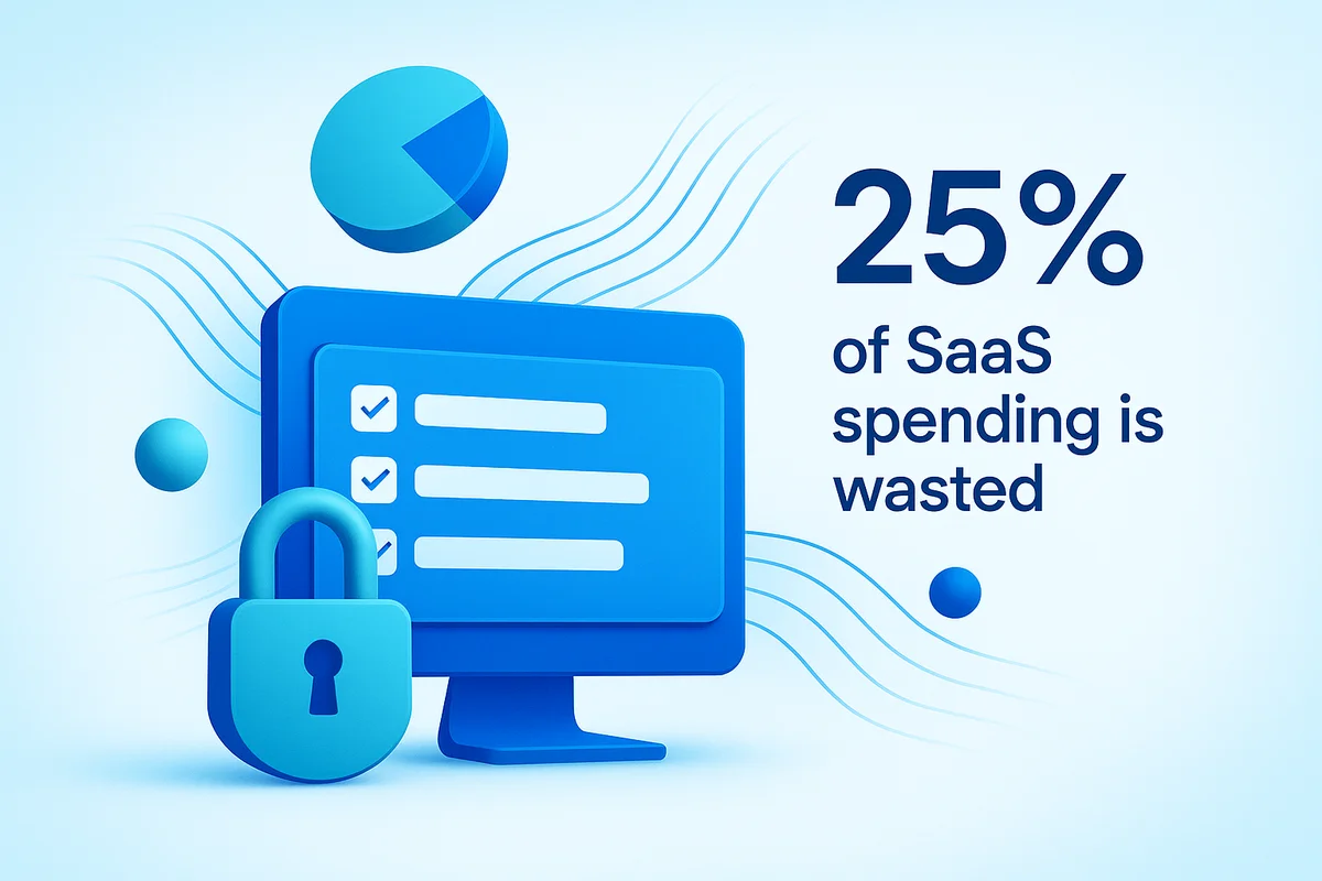 Centralized license inventory diagram highlighting the connection between active users and cost savings in SaaS management.