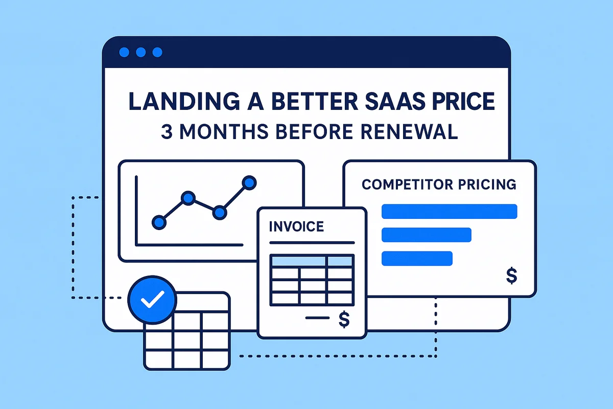 A person analyzing usage data and invoices to negotiate better SaaS pricing and discounts.