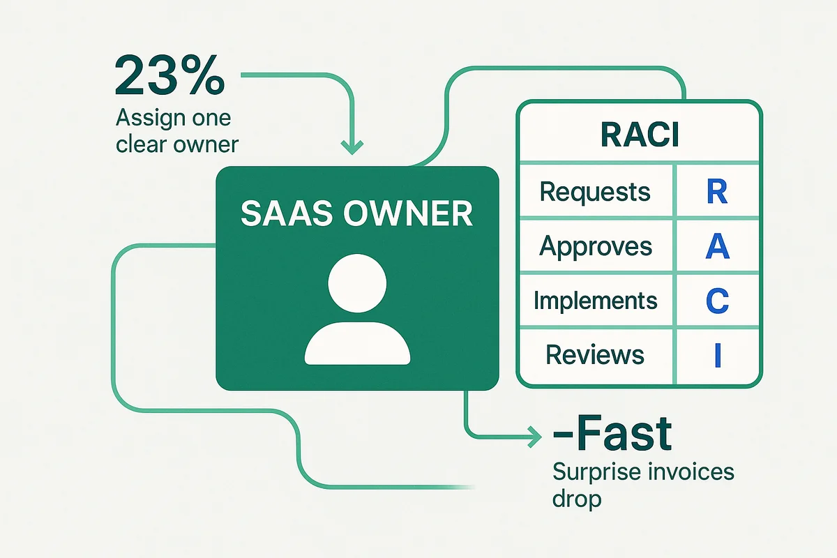 A team member assigns ownership and accountability for SaaS tools to streamline management and reduce unexpected costs.