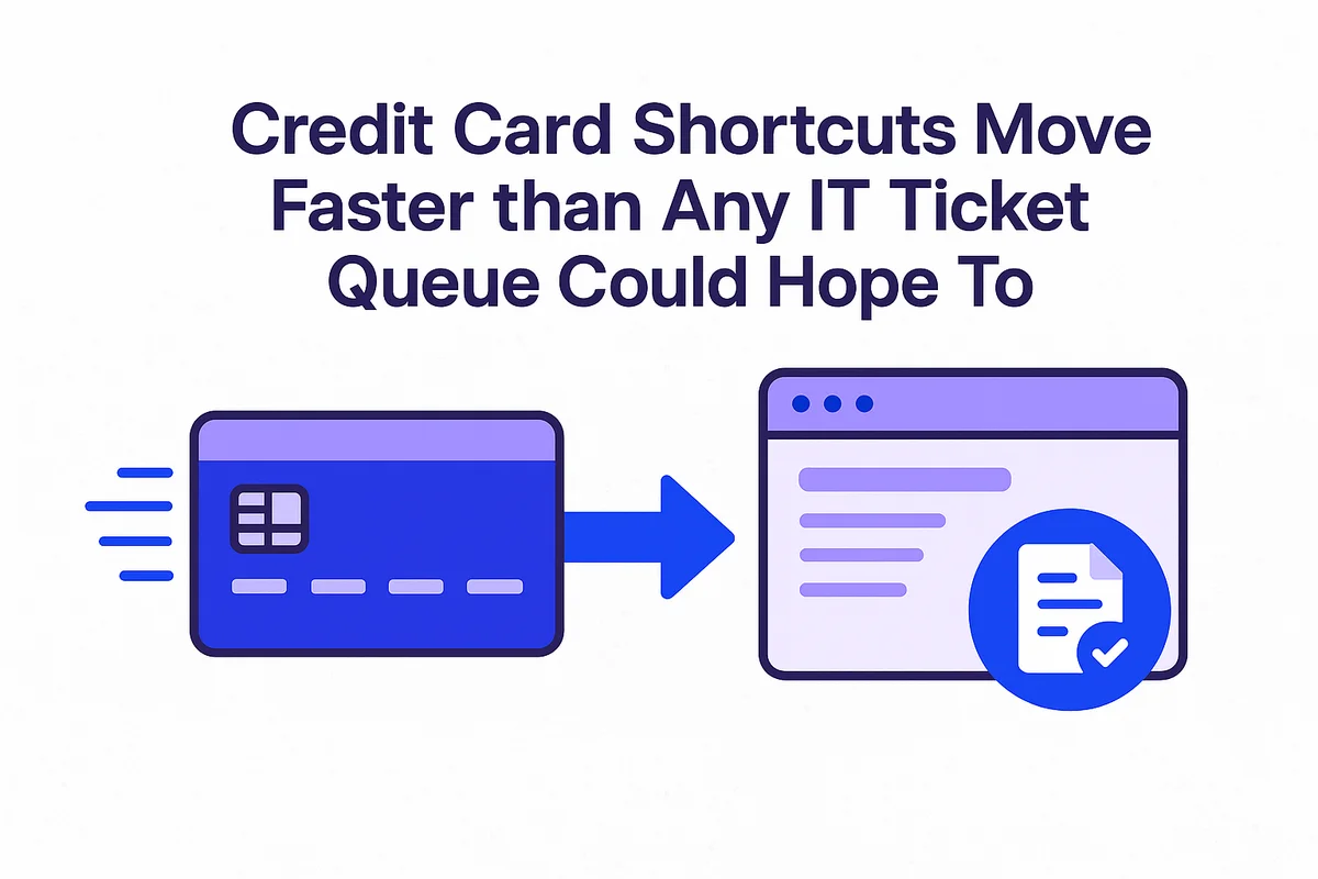 An illustration of unauthorized software purchases quickly outpacing official approval processes within organizations.